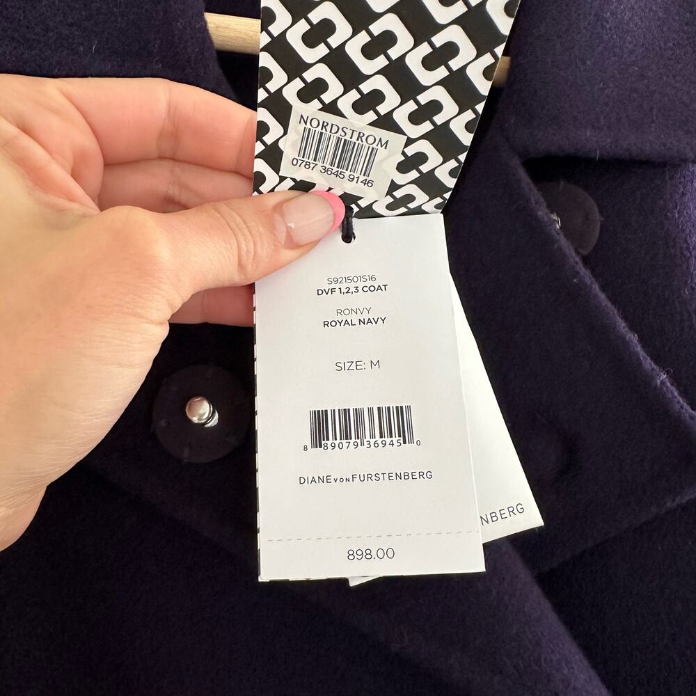 Diane Von Furstenberg 1,2,3 Coat in Royal Navy M - Picture 12 of 15
